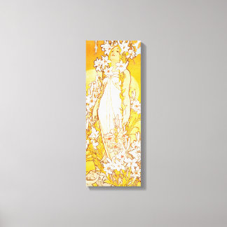 Vintage Lily door Alphonse Mucha Canvas Afdruk