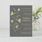 Vintage Lily Wedding Uitnodiging (Staand voorkant)