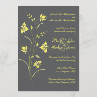 Vintage Lily Wedding Uitnodiging