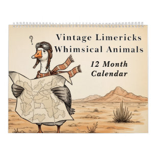 Vintage Limericks Whimsical Animals Onzin Kalender