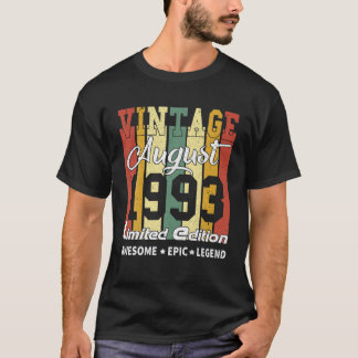 Vintage Limited Edition Birthday Decoration August T-shirt