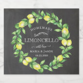 vintage limoncello lemon wreath likeurfles etiket (Enkel label)