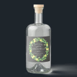 vintage limoncello lemon wreath likeurfles etiket<br><div class="desc">decoreer in je huis limoncello flessen met mooie etiketten en labels die je als geschenk kunt gebruiken en kies tussen witte en houtskool achtergrond met citroenbladeren en fruitschaar. Al manuscript is in serif doopvont die een elegante aanvulling aan de illustraties maakt.</div>