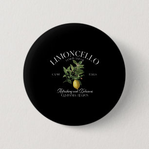 Vintage Limoncello Verfrissende Citroen Grafiek It Ronde Button 5,7 Cm