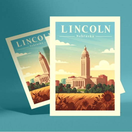 Vintage Lincoln Nebraska Briefkaart