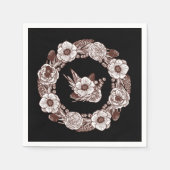 Vintage Line Art Floral Frame Servet (Voorkant)