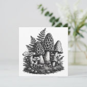 Vintage linocut van bosmossen kaart (Staand voorkant)