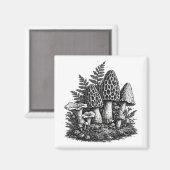 Vintage linocut van bosmossen magneet (Voorkant / Achterkant)