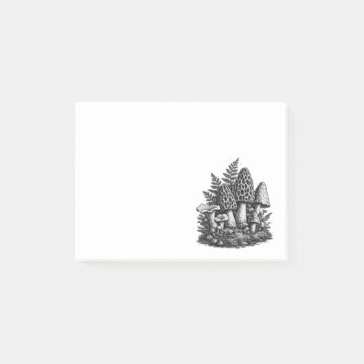 Vintage linocut van bosmossen post-it® notes (Voorkant)