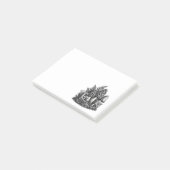 Vintage linocut van bosmossen post-it® notes (Schuin)