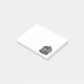 Vintage linocut van bosmossen post-it® notes (Schuin)