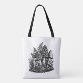 Vintage linocut van bosmossen tote bag (Achterkant)