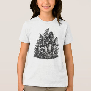 Vintage linocut van bosmossen Tri-Blend shirt
