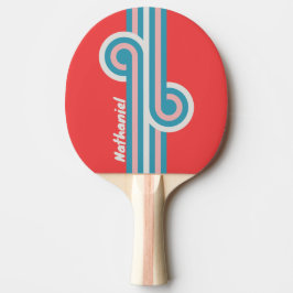 Vintage Lipstick Stripe Loop met naam Tafeltennisbatje