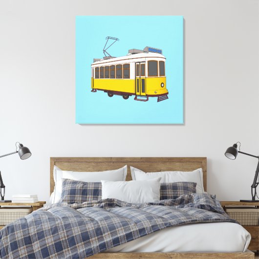 Vintage Lisbon Tram Icon Canvas Afdruk (Insitu (Slaapkamer))
