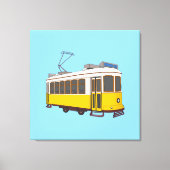 Vintage Lisbon Tram Icon Canvas Afdruk (Voorkant)