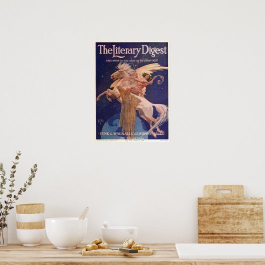 Vintage Literary Digest Poster 1908, Pegasus (Keuken)