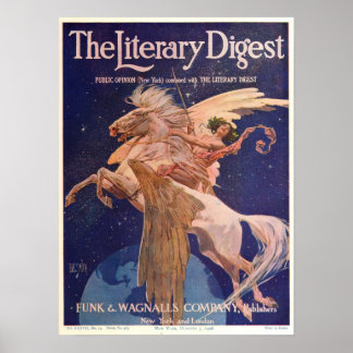 Vintage Literary Digest Poster 1908, Pegasus