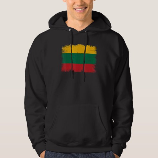 Vintage Lithuania Flag Lithuanian Independence Day Hoodie (Voorkant)