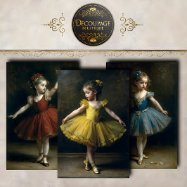 Vintage Little Ballerinas Collection Decoupage Inpakpapier Vel