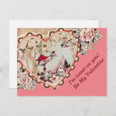 Vintage Little Birds Tweet Valentijns Briefkaart (Voorkant / Achterkant)