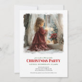 Vintage little girl holding shining star editable  kaart (Voorkant)