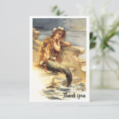 Vintage Little Mermaid Bedankkaart (Staand voorkant)