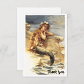 Vintage Little Mermaid Bedankkaart (Voorkant / Achterkant)