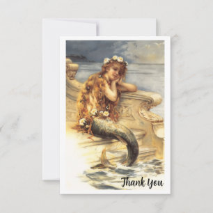 Vintage Little Mermaid Bedankkaart