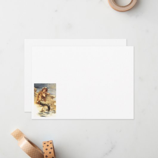 Vintage Little Mermaid Notitiekaartje (Voorkant / Achterkant in situ)