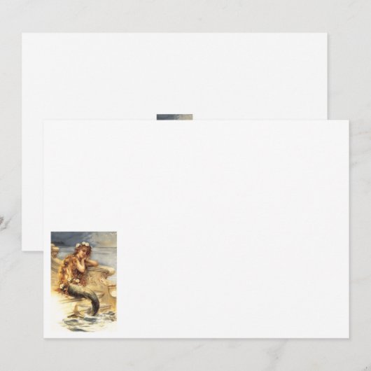 Vintage Little Mermaid Notitiekaartje (Voorkant / Achterkant)