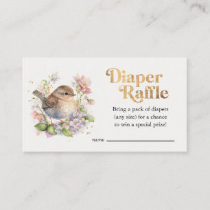 Vintage Little Sparrow Bloemrijke Lente Baby Showe Informatiekaartje
