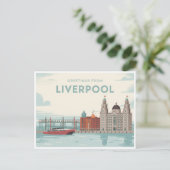 Vintage Liverpool Postcard | Greetings from Briefkaart (Staand voorkant)