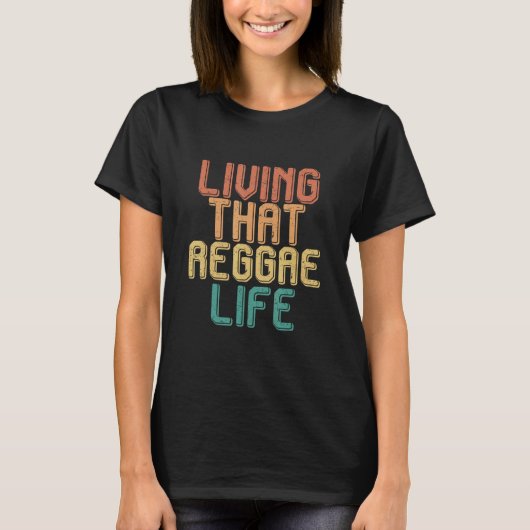 Vintage living that REGGAE life T-shirt (Voorkant)