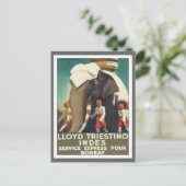 Vintage Lloyd Triestino India Briefkaart (Staand voorkant)