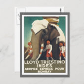 Vintage Lloyd Triestino India Briefkaart (Voorkant / Achterkant)