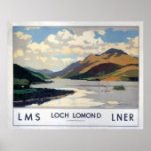 Vintage Loch Lomond Scotland Travel Poster (Voorkant)