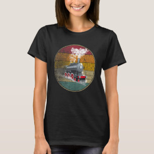 Vintage locomotief voor treinen t-shirt