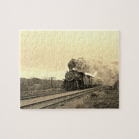 Vintage Locomotive Train Steam Engine Railway Legpuzzel (Horizontaal)