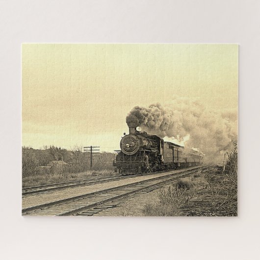 Vintage Locomotive Train Steam Engine Railway Legpuzzel (Horizontaal)