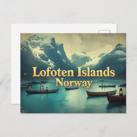 Vintage Lofoten Magic Briefkaart (Voorkant / Achterkant)