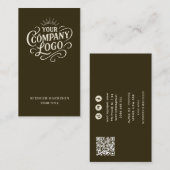 Vintage Logo Style Espresso Brown Visitekaartje (Voorkant / Achterkant)