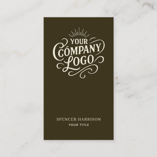 Vintage Logo Style Espresso Brown Visitekaartje (Voorkant)