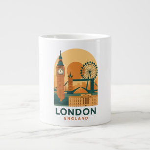 Vintage Londen Engeland Reizen Retro Grote Koffiekop