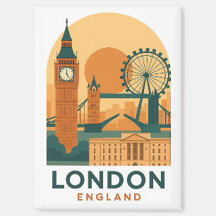 Vintage Londen Engeland Reizen Retro Magneet
