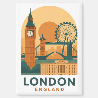 Vintage Londen Engeland Reizen | Retro Magneet