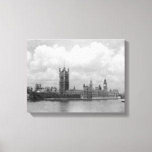 Vintage Londen, Huis van het Parlement 1904 Canvas Afdruk