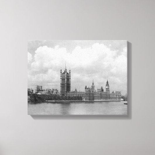 Vintage Londen, Huis van het Parlement 1904 Canvas Afdruk (Voorkant)
