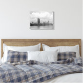 Vintage Londen, Huis van het Parlement 1904 Canvas Afdruk (Insitu (Slaapkamer))