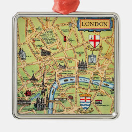 Vintage Londen kaart ornament